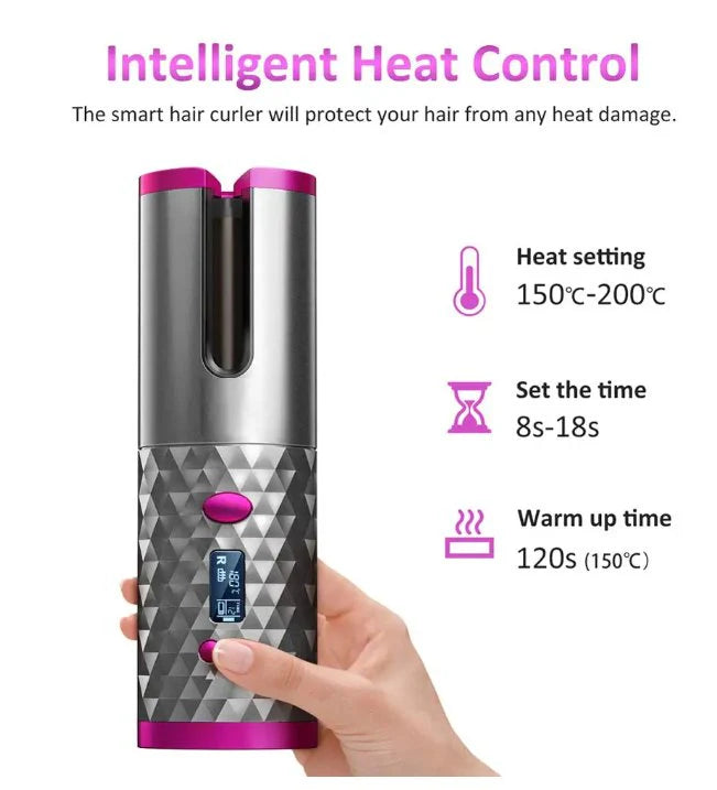 Cordless Automatc Curler مكواة تجعيد الشعر اللاسلكية الأوتوماتيكية